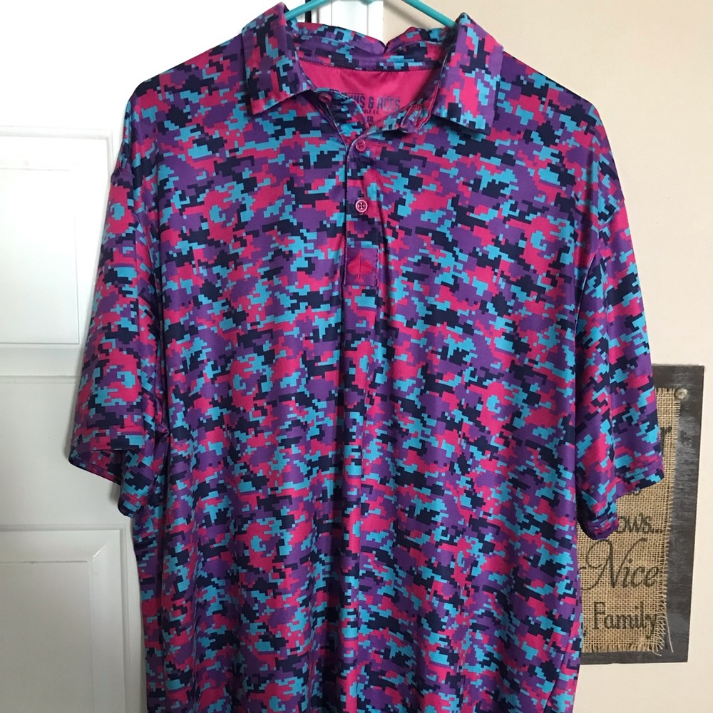 Pins & Aces Vivid Digi Camo Polo